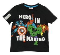 Černé tričko se superhrdiny Marvel