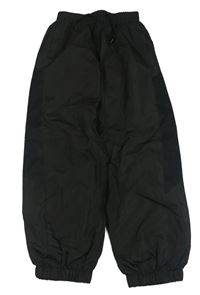 Černé šusťákové široké cuff kalhoty Rebel