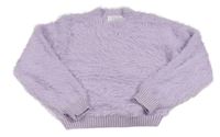 Lila chlupatý crop svetr Zara