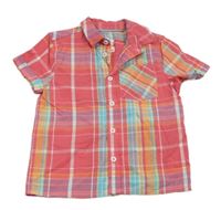 Růžovo-modrá kostkovaná košile F&F