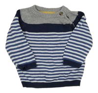 Šedo-modrý pruhovaný svetr H&M