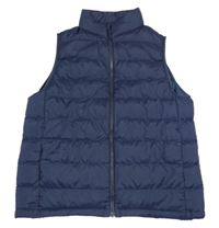 Tmavomodrá šusťáková zateplená vesta Uniqlo