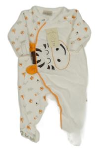 Nové - Bílo-žlutý sametový overal se zvířátky 