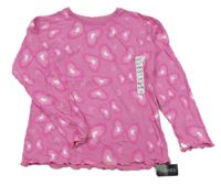 Nové - Růžové triko se srdíčky Dunnes Stores