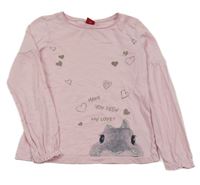 Světlerůžové triko s králíčkem a srdíčky S. Oliver