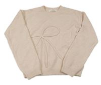 Světlerůžový svetr s mašlí H&M