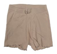 Béžové žebrované elastické kraťasy H&M