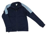 Tmavomodro-modrá propínací sportovní mikina H&M