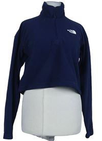 Dámská tmavomodrá fleecová funkční crop mikina s logem The North Face 