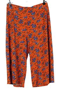 Dámské červené kytičkované culottes kalhoty Very