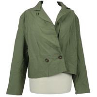 Dámské khaki crop oversized sako TU 