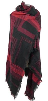 Dámský růžovo-černý kostkovaný pléd 