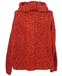 Dámský červeno-bílý melírovaný svetr s komínovým límcem Nutmeg 