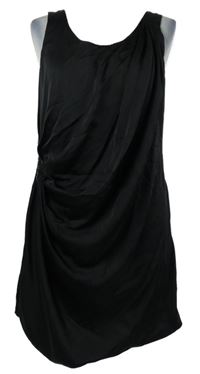 Dámské černé saténové šaty s korálky H&M