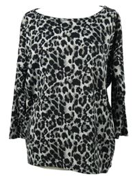 Dámské šedo-černé vzorované úpletové triko Only One 