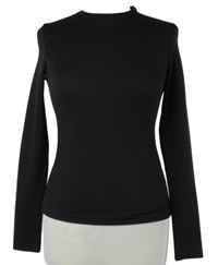 Dámské černé žebrované triko Shein 