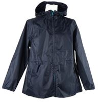 Pánská tmavomodrá šusťáková sportovní bunda s kapucí Decathlon 