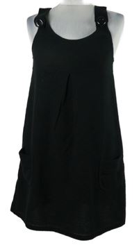 Dámské černé pletené laclové šaty 