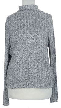 Dámský šedý melírovaný úpletový svetr s rolákem Primark 