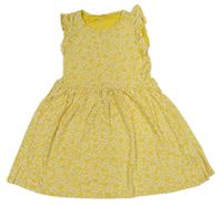 Žluté květinové bavlněné šaty H&M