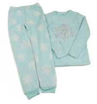 Světlemodré chlupaté pyžamo s vločkou Primark