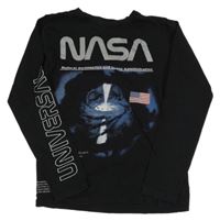 Černé triko s potiskem NASA 