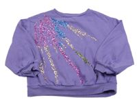 Fialová oversize mikina s flíčky Next