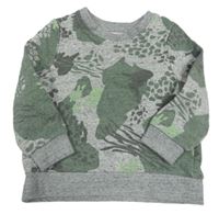 Šedo-zelená vzorovaná mikina Nutmeg