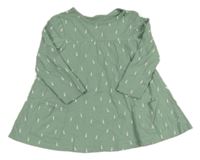 Zelené bavlněné šaty s flíčky 