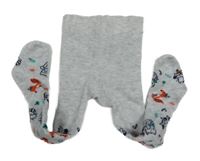 Světlešedé punčocháče se zvířátky 