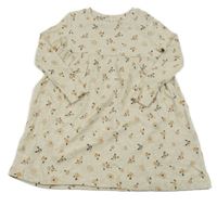 Světlešedo-béžové melírované květinové šaty Name it