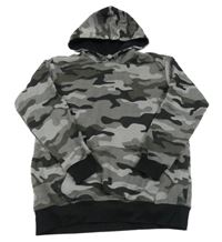 Šedá army mikina s kapucí Fluid