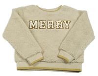 Béžová huňatá mikina s nápisem Dunnes