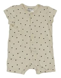 Smetanový pyžamový overal s puntíky H&M