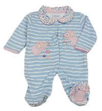 Modro-bílý pruhivaný overal s myšičkami 