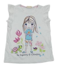 Bílé tričko s dívkou Kids