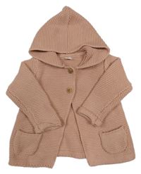 Starorůžový propínací svetr s kapucí M&S