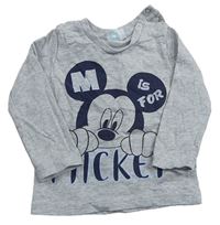 Šedé triko s Mickeym zn. Disney