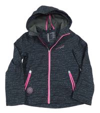 Černá žíhaná softshellová bunda s kapucí C&A