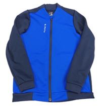 Modro-tmavomodrá sportovní propínací mikina Kipsta