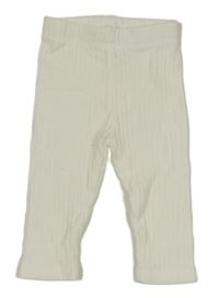 Bílé žebrované legíny Reserved