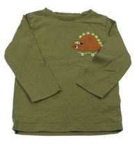 Khaki triko s dinosaurem Next