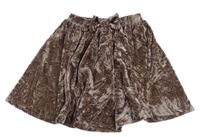 Hnědá sametová sukně s mašlí Matalan