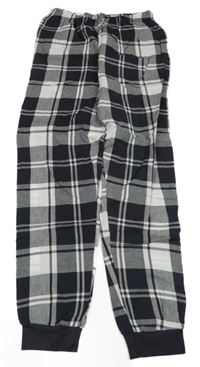 Antracitovo-bílé kostkované pyžamové kalhoty Pep&Co