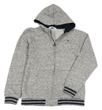 Šedá melírovaná propínací mikina s kapucí H&M