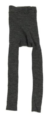 Tmavošedé melírované žebrované vlněné punčochové kamaše H&M