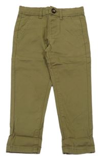 Khaki plátěné kalhoty Dunnes