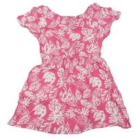 Růžové šaty s listy Primark
