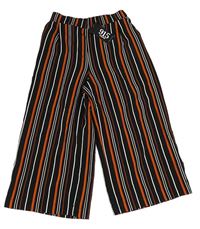 Černo-cihlovo-bílé pruhované culottes kalhoty New Look