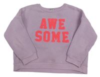 Lila oversize crop mikina s nápisem zn. Tu